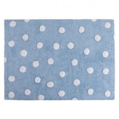 alfombra infantil lavable topos azul lorena canals