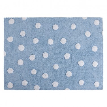 alfombra infantil lavable topos azul lorena canals