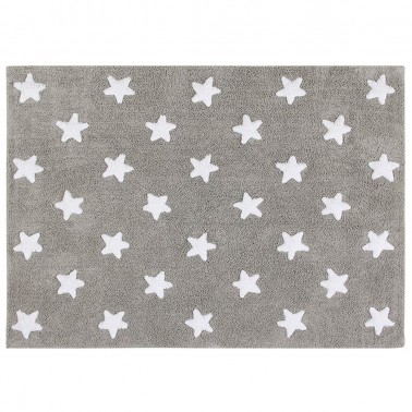 alfombra gris estrellas - bebeydecoracion