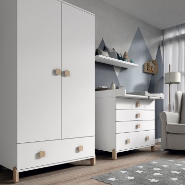 ▷ Comprar Armario dos puertas Elemental Mobiliario Ros - Bebeydecoracion