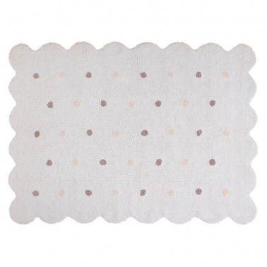 alfombra infantil lavable galleta blanca lorena canals