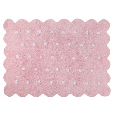 alfombra infantil lavable galleta rosa lorena canals