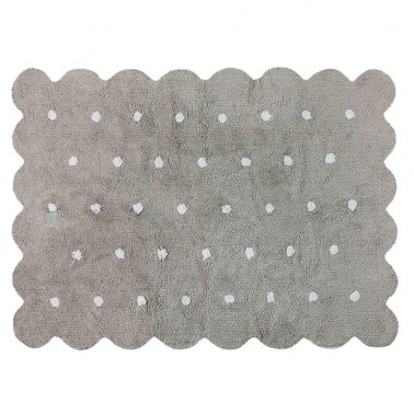 alfombra infantil lavable galleta gris lorena canals