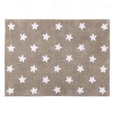 alfombra infantil lavable lino estrellas blancas lorena canals