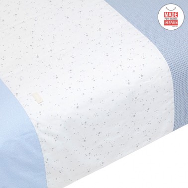 Funda nordica y protector cuna Sky Celeste