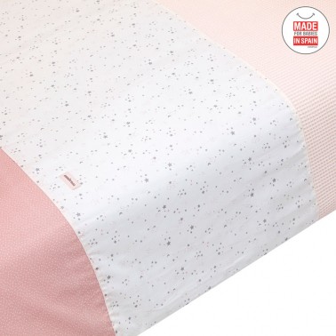 Funda nordica y protector cuna Sky Rosa