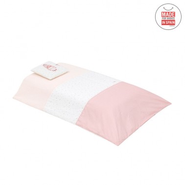 Funda nordica y protector cuna Sky Rosa