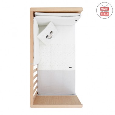 Funda nordica y protector cuna Sky Gris