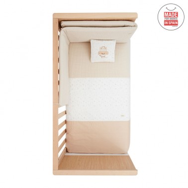 Funda nordica y protector cuna Sky Beige