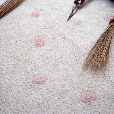 Alfombra lavable Hippy Dots Natural-Vintage Nude