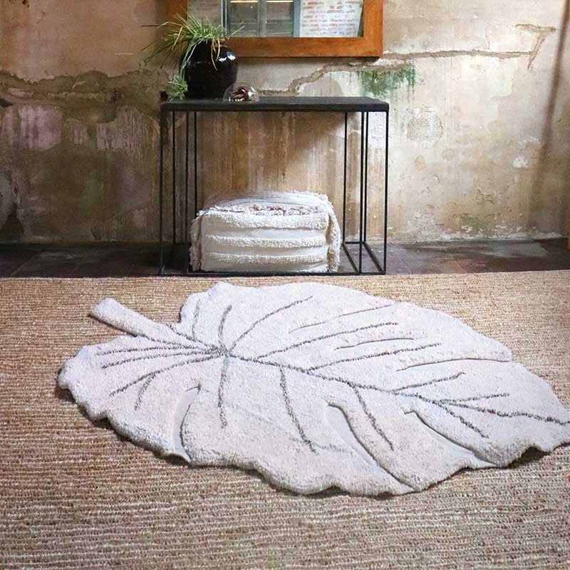 ▷ Alfombra lavable Monstera Natural - Bebeydecoracion