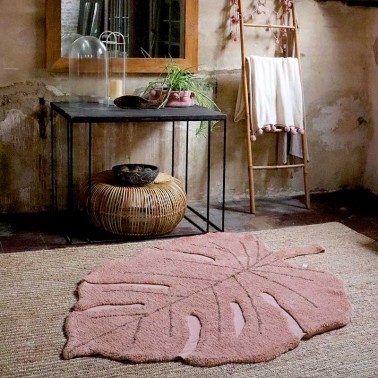 ▷ Alfombra lavable Monstera Vintage Nude- Bebeydecoracion