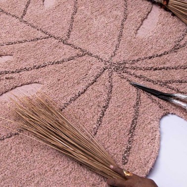 Alfombra lavable Monstera Vintage Nude