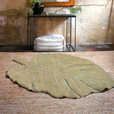Alfombra lavable Monstera Olive