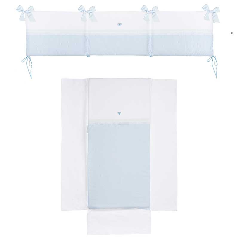 ▷ Colcha de cuna con protector Venecia Azul Bimbiclass - Bebeydecoracion