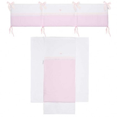 Colcha y protector cuna Venecia Rosa