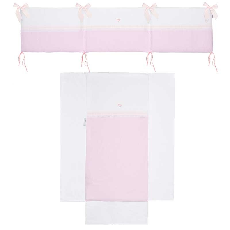 Colcha y protector cuna Venecia Rosa
