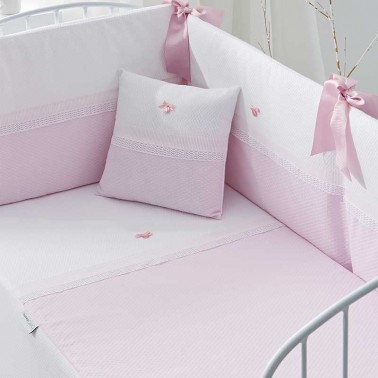 Colcha y protector cuna Venecia Rosa