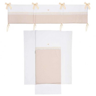 Colcha y protector cuna Venecia Camel