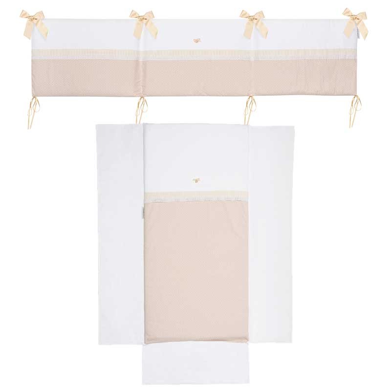 Colcha y protector cuna Venecia Camel
