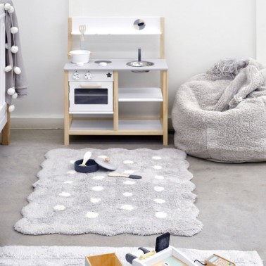 ▷ Alfombra lavable Mini Biscuit Pearl Grey Lorena Canals - Bebeydecoracion