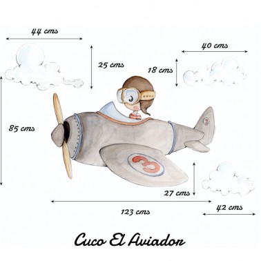 Vinilo infantil Cuco el Aviador