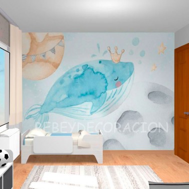 Mural Ballena y el mar