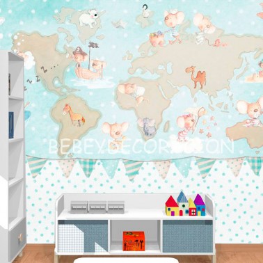 Mural Mapamundi Baby