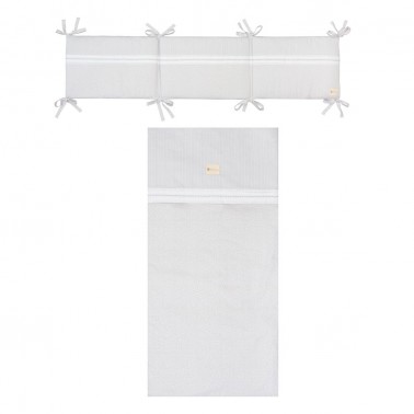 Colcha y protector cuna Provenza Gris