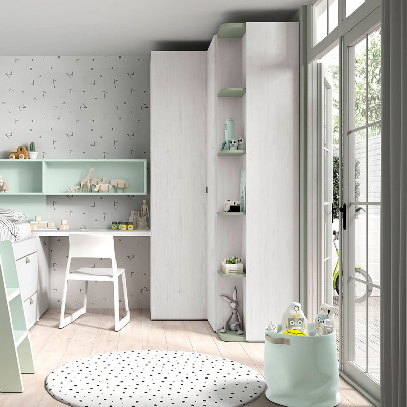 ▷ Armario de rincon con puertas plegables Ros Mini - Bebeydecoracion