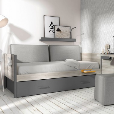 ▷ Cama infantil con angulos de madera y respaldo - Bebeydecoracion