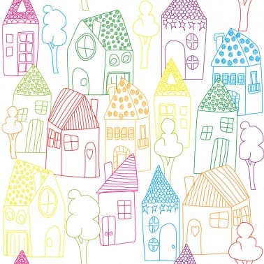 Papel de pared Houses Color