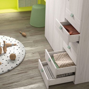 ▷ Armario Montessori con una puerta y zapatero inferior - Bebeydecoracion