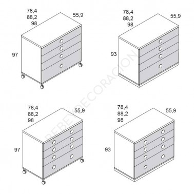 Cambiador para cómodas de 55,9 cm de fondo - Ros