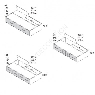 Cama compacta con arcon Trak