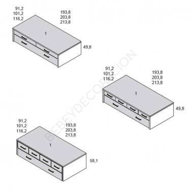 Cama compacta con arrastre Up