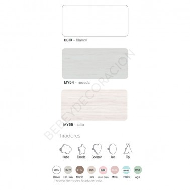 Comoda cuatro cajones Soft Ros Mini