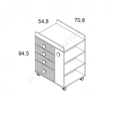 Comoda cajones y estantes Ros