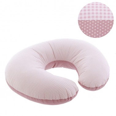 Cojin de lactancia Vichy10 Rosa