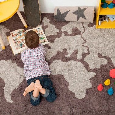 Alfombra Lavable World Map Lorena Canals