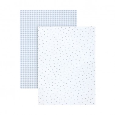 Pack sabanas bajeras Vichy10 Celeste