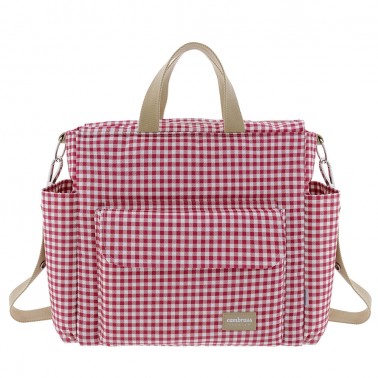 Bolso maternal Pack Vichy Rojo
