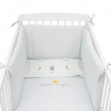 Chichonera Protector Cuna Reversible Dreamer Gris Baby Clic