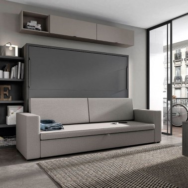Cama abatible horizontal con sofa canape