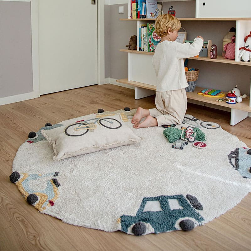 ▷ Alfombra lavable Wheels de Lorena Canals - Bebeydecoracion