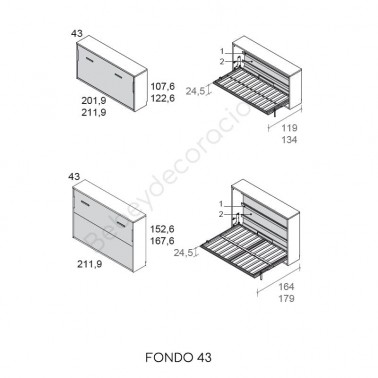 Cama abatible horizontal simple