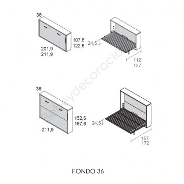 Cama abatible horizontal simple