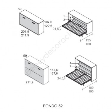 Cama abatible horizontal simple