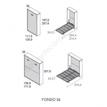 Cama abatible vertical sin altillo