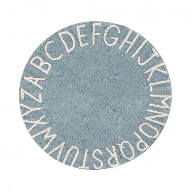 alfombra lavable round abc vintage blue-natural lorena canals